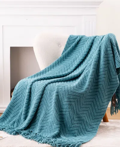 Battilo Herringbone Chenille Knit Throw, 50" X 60"