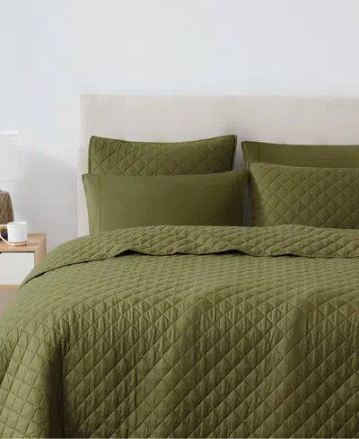 Cannon Oversized Cotton Percale 3-pc. Quilt Set, King