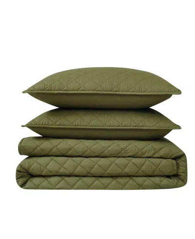 Cannon Oversized Cotton Percale 3-pc. Quilt Set, King