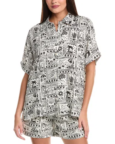 Fate Linen-blend Shirt In Gray