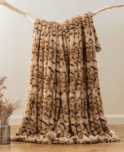 Battilo Luxurious Reversible Rabbit Faux Fur Throw, 50" X 60"