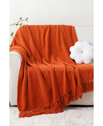 Battilo Herringbone Chenille Knit Throw, 50" X 60"