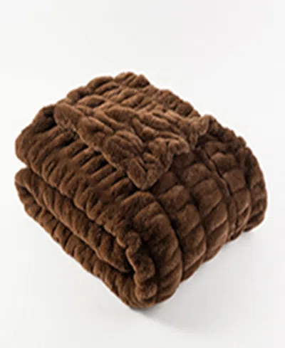 Battilo Luxurious Reversible Rabbit Faux Fur Throw, 60" X 80"