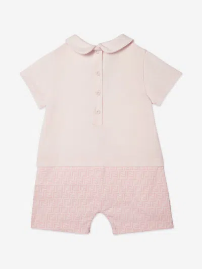 Fendi Baby Girls Logo Romper In Pink
