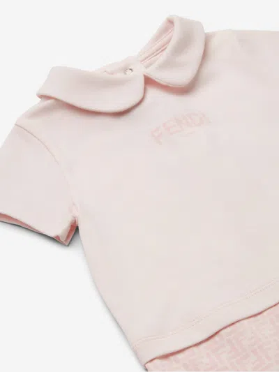 Fendi Baby Girls Logo Romper In Pink