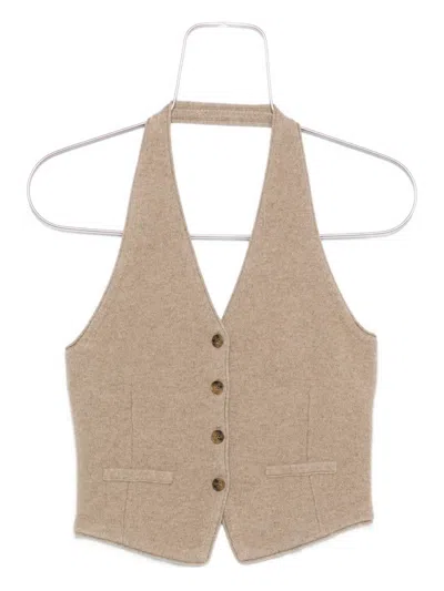 Guest In Residence Halterneck Vest In Animal Print