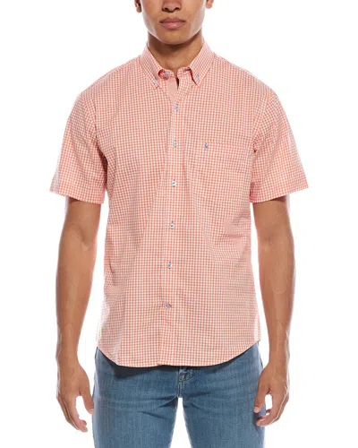 Tailorbyrd Signature Micro Gingham Shirt In Pink
