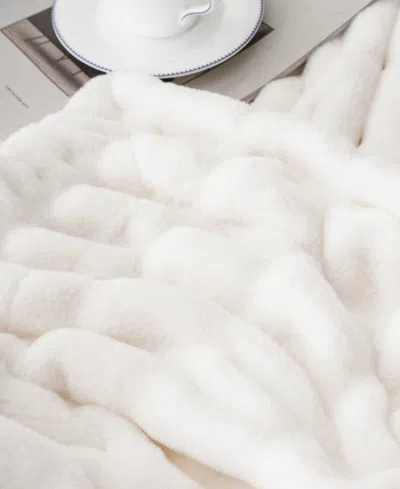 Battilo Luxurious Reversible Rabbit Faux Fur Throw, 50" X 60"