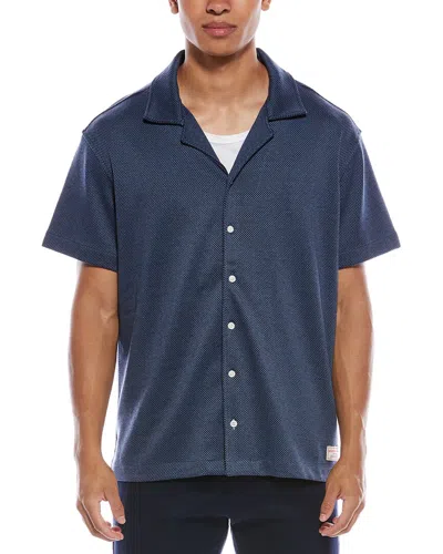 Scotch & Soda Short Sleeve Button Front Shirt In Blue