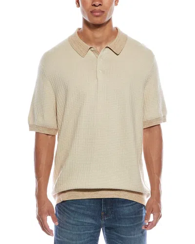 Scotch & Soda Marled Rib Sweater Polo Shirt In Brown