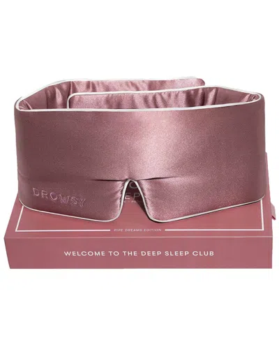 Drowsy 22 Momme Silk Pipe Dreams Sleep Masks In Pink