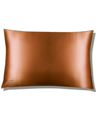 Drowsy 22 Momme Silk Pillowcase In Brown