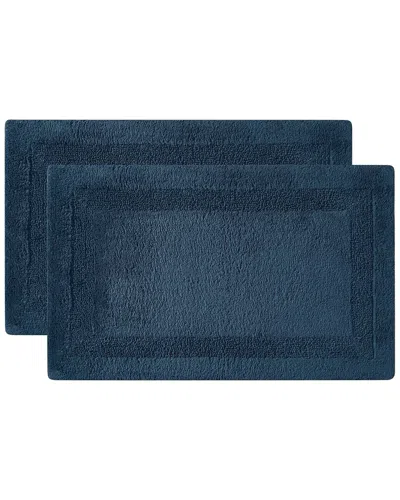 Royal Velvet Classic Cotton Set Of 2 Bath Rugs In Blue
