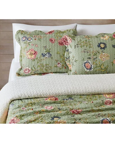 American Traditions Edens Garden Sham Set In Green