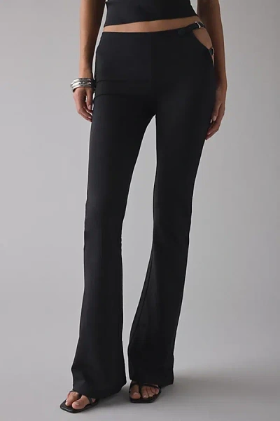 Lioness Rebel Bucke Cutout Detail Low-rise Flare Pant In Black, Women's At Urban Outfitters
