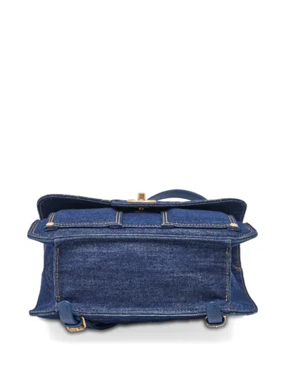 Pre-owned Chanel Double You Cc Flap Backpack In Blue