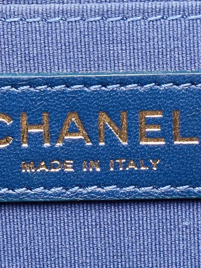 Pre-owned Chanel Double You Cc Flap Backpack In Blue