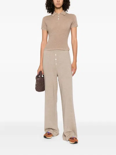 Guest In Residence Cashmere Polo Shirt In Brown