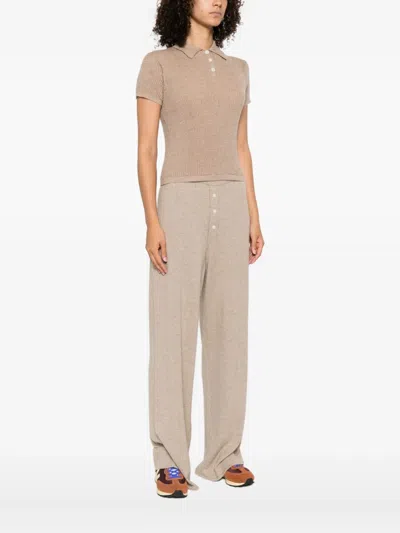 Guest In Residence Cashmere Polo Shirt In Brown