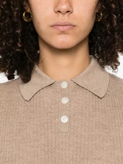 Guest In Residence Cashmere Polo Shirt In Brown