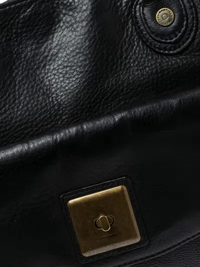 Pre-owned Dkny Vintage  Leather Dual-handle Tote Bag In Black