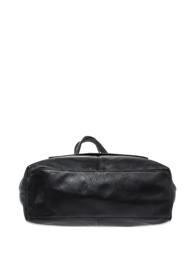 Pre-owned Dkny Vintage  Leather Dual-handle Tote Bag In Black