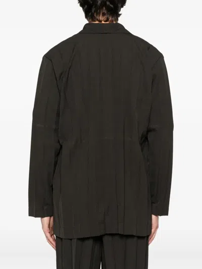 Issey Miyake Pleated Single-breasted Blazer In Multi