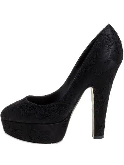 Pre-owned Dolce & Gabbana 125mm Lace Platform Pumps