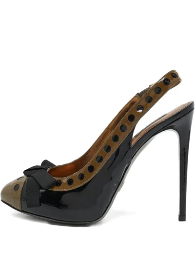 Pre-owned D&g  110mm Patent-leather Bow-detail Pumps