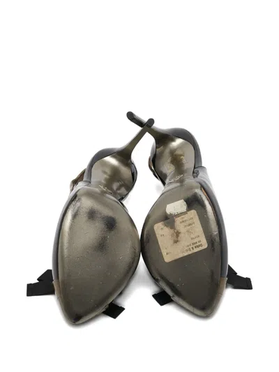 Pre-owned D&g  110mm Patent-leather Bow-detail Pumps