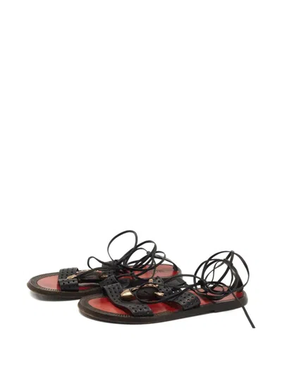 Pre-owned Valentino Garavani Lace-up Leather Sandals