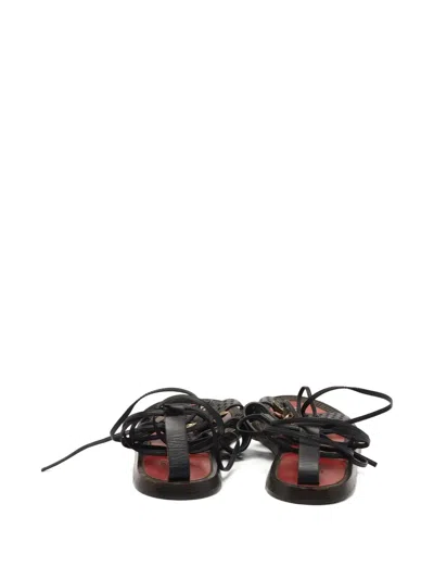 Pre-owned Valentino Garavani Lace-up Leather Sandals