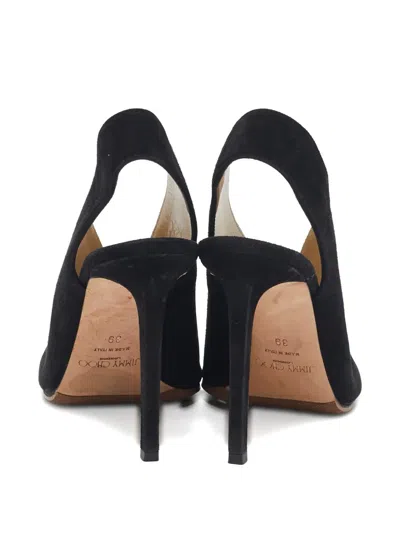 Pre-owned Jimmy Choo 130mm Suede Slingback Pumps In Black