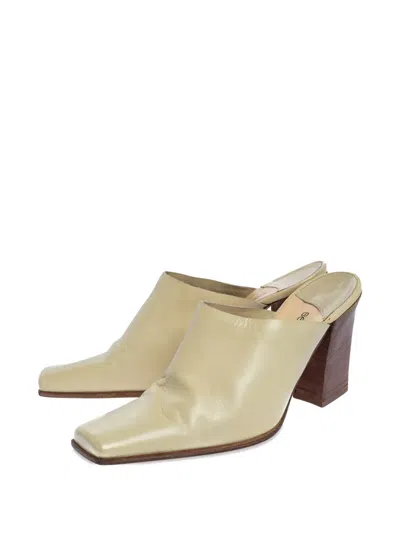 Pre-owned Sergio Rossi Vintage  85mm Square-toe Block-heel Mules