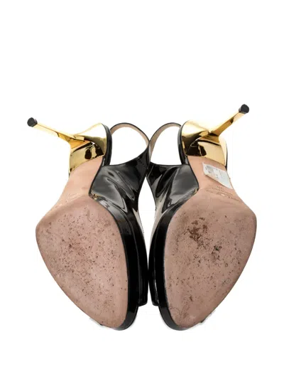 Pre-owned Jimmy Choo 100mm Patent-leather Slingback Pumps In Black