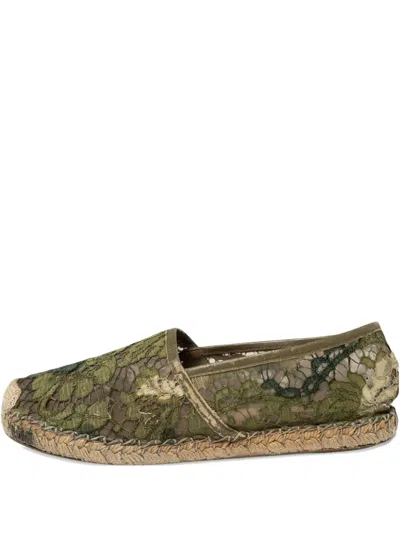 Pre-owned Valentino Garavani Floral-lace Ballet Flats