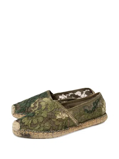 Pre-owned Valentino Garavani Floral-lace Ballet Flats