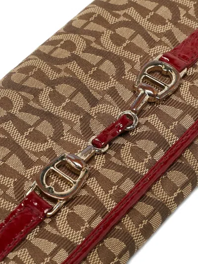 Pre-owned Aigner Vintage Monogram Wallet In Neutral