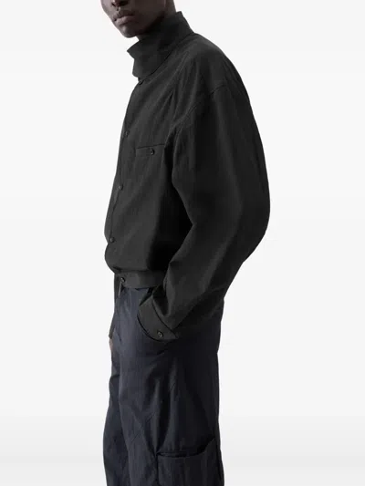 Jacquemus Cropped Button-up Jacket In Black