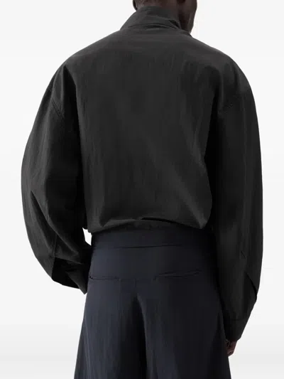 Jacquemus Cropped Button-up Jacket In Black