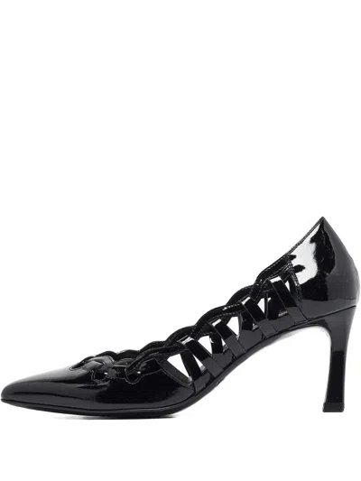 Pre-owned Tod's Vintage  90mm Patent-leather Cut-out Pumps In Black