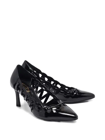 Pre-owned Tod's Vintage  90mm Patent-leather Cut-out Pumps In Black