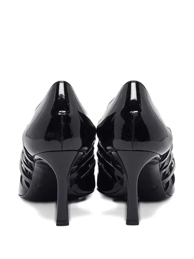 Pre-owned Tod's Vintage  90mm Patent-leather Cut-out Pumps In Black