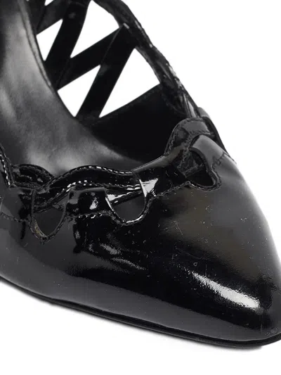 Pre-owned Tod's Vintage  90mm Patent-leather Cut-out Pumps In Black