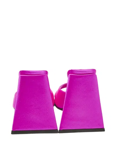 Pre-owned Attico  110mm Square-toe Satin Sandals