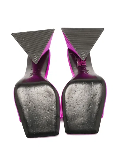 Pre-owned Attico  110mm Square-toe Satin Sandals