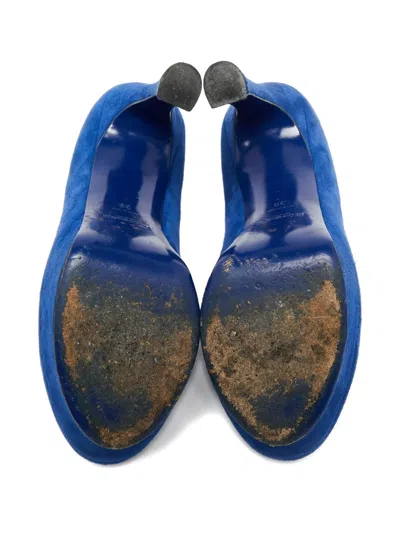Pre-owned Saint Laurent 140mm Suede Platform Pumps