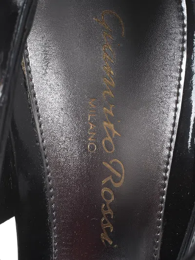 Pre-owned Gianvito Rossi 105mm Patent-leather Cage Sandals In Black