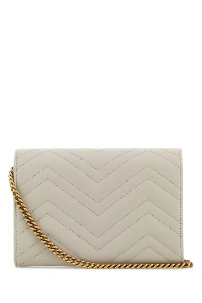 Gucci Borsa A Tracolla Gg Marmont Mini In Pelle Grigia  Donna