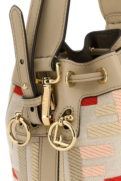 Fendi Borsa A Secchiello Mon Tresor In Tela Ricamata Donna